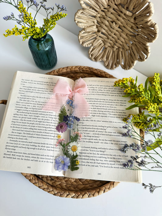 coquette wildflower bouquet bookmark