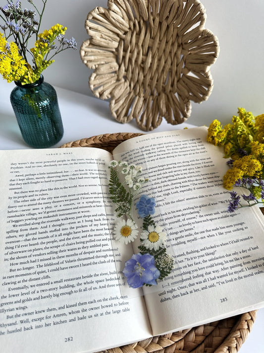 blue blooms bookmark