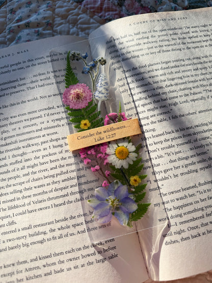 consider the wildflowers bookmark