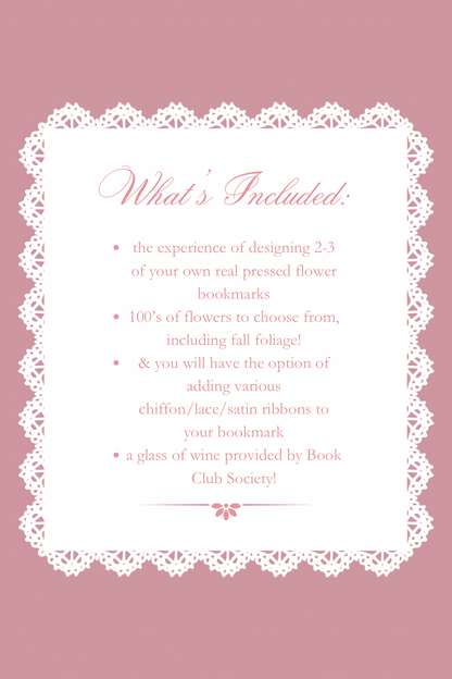 Booked & Blooming — Pressed Flower Bookmark Workshop @ Book Club Society