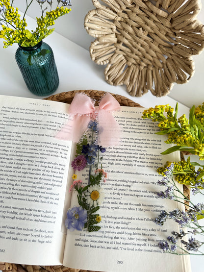 coquette wildflower bouquet bookmark